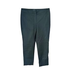 NIC+ZOE Women’s Black Stretch Ankle Pants 2 Rayon Cotton Blend Workwear Slim Fit
